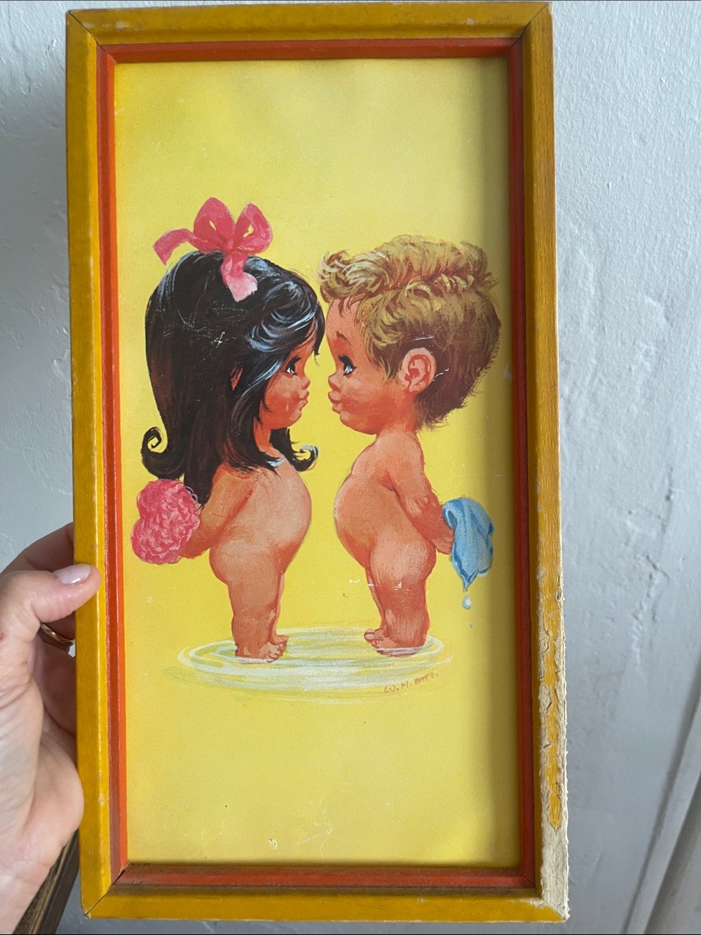 Vintage Big Eye Children Illustration Print by W.M. Otto.